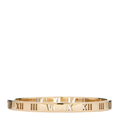 Tiffany 18K Yellow Gold Diamond Atlas Pierced Hinged Bangle Bracelet 2 of 5