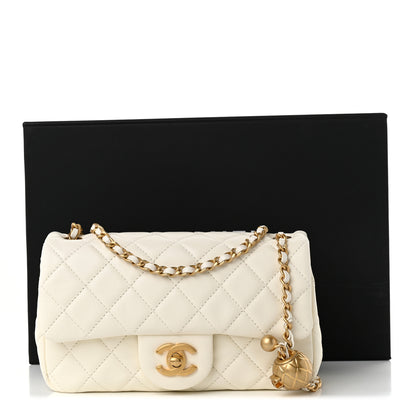 Chanel Lambskin Quilted Mini Rectangular Pearl Crush Flap White 10 of 10