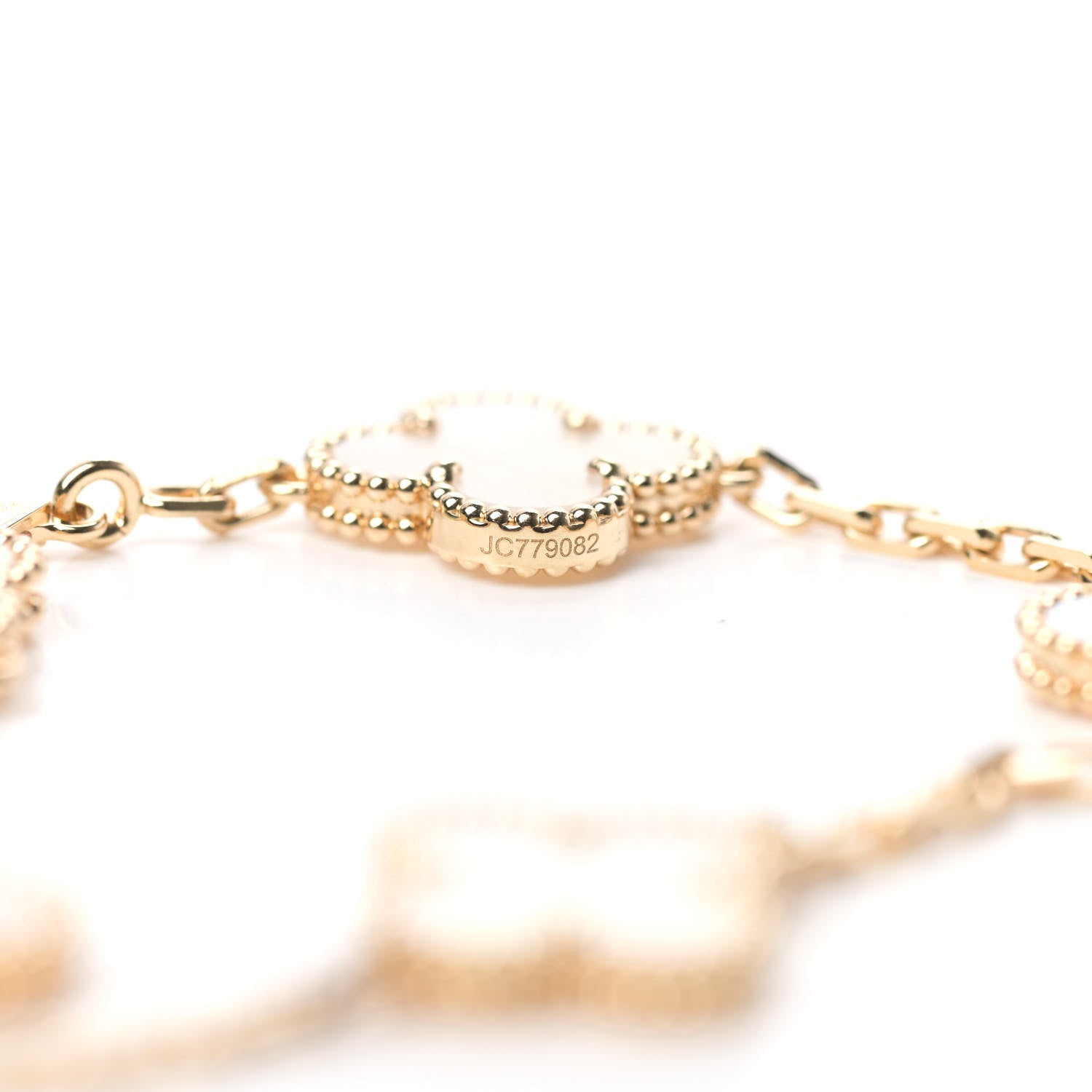 Van Cleef & Arpels 18K Yellow Gold Mother of Pearl 5 Motifs Vintage Alhambra Bracelet 5 of 6