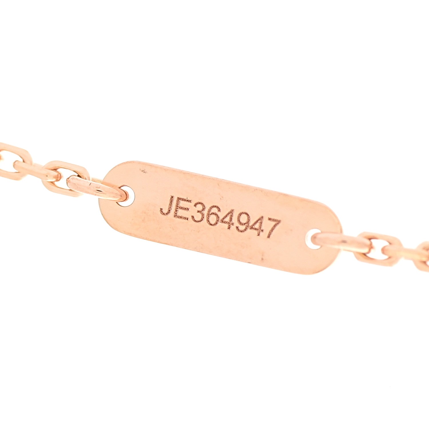 Van Cleef & Arpels 18K Rose Gold Diamond Pink Porcelain Vintage Alhambra Pendant Necklace 5 of 7