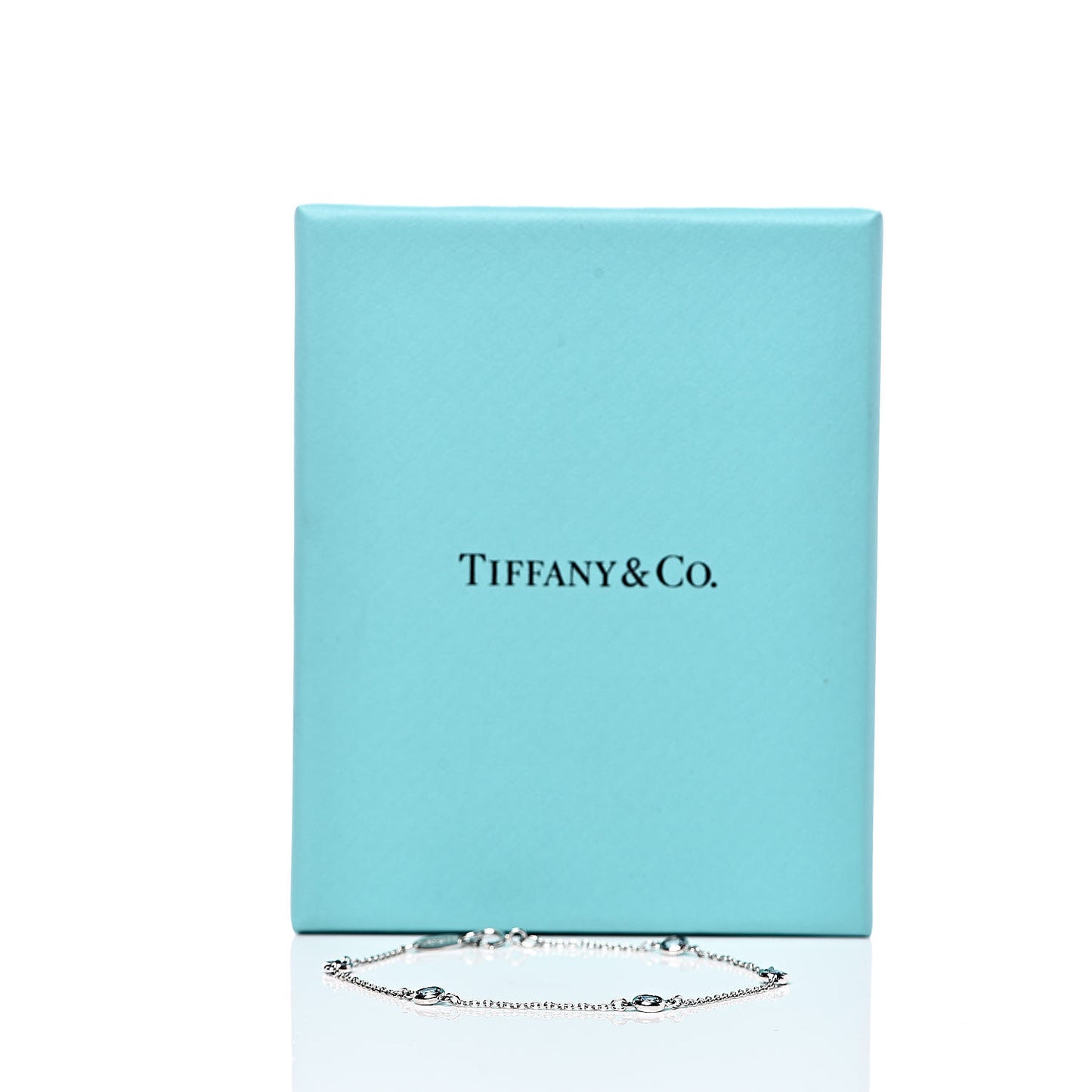 Platinum Aquamarine Elsa Peretti Color By The Yard 5 Station Bracelet