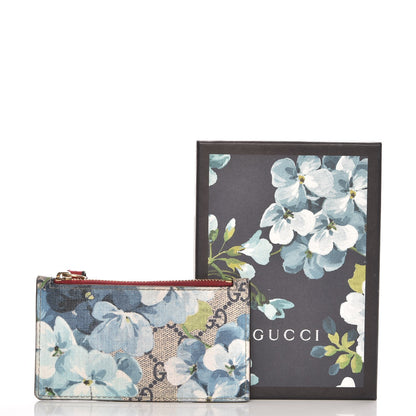 Gucci GG Supreme Monogram Blooms Coin Case Card Holder Beige Blue Navy Hibiscus Red 7 of 7