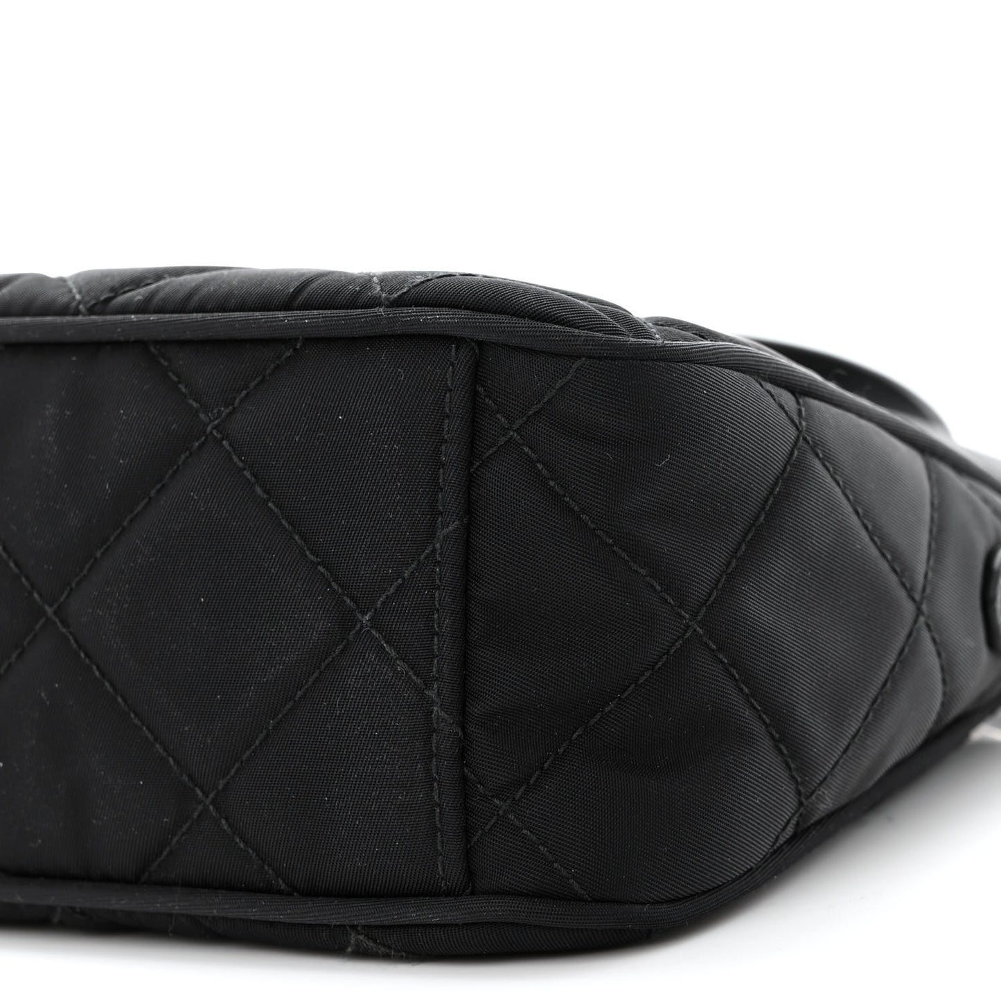 Nylon Tessuto Impuntu Quilted Crossbody Bag Black