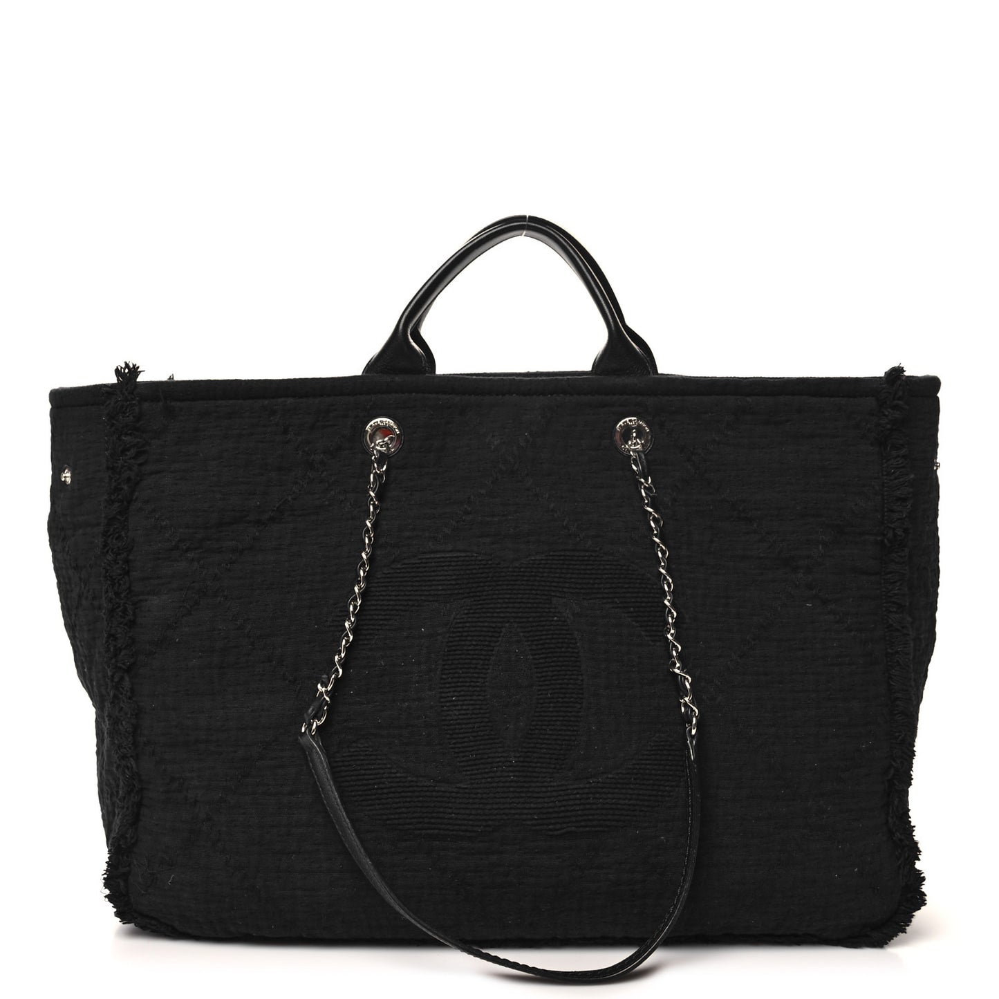 Canvas Extra Large Double Face Shopping Tote Black