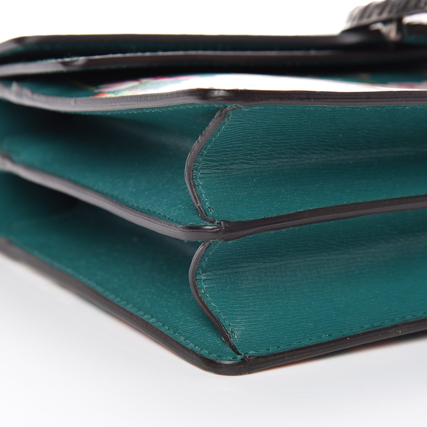 Calfskin Blooms Print Small Dionysus Shoulder Bag Bright Emerald Multicolor