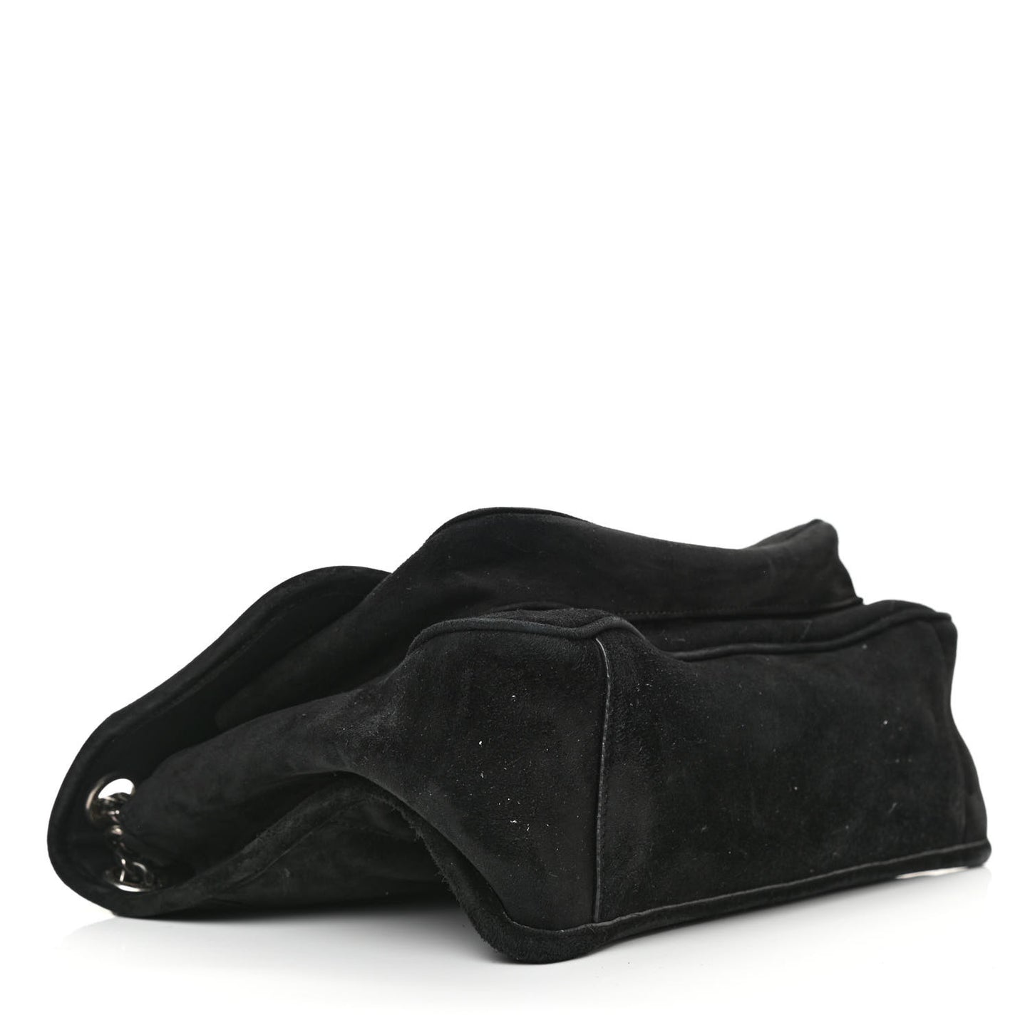 Suede Monogram Medium Niki Chain Satchel Black