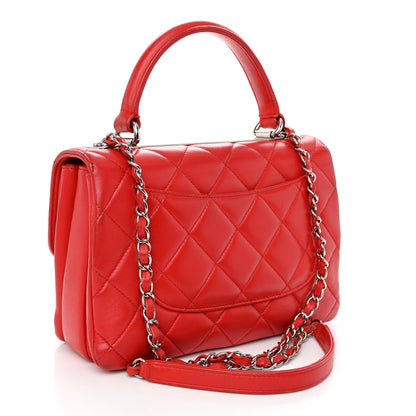 Chanel Lambskin Quilted Small Trendy CC Flap Dual Handle Bag Red 3 of 12
