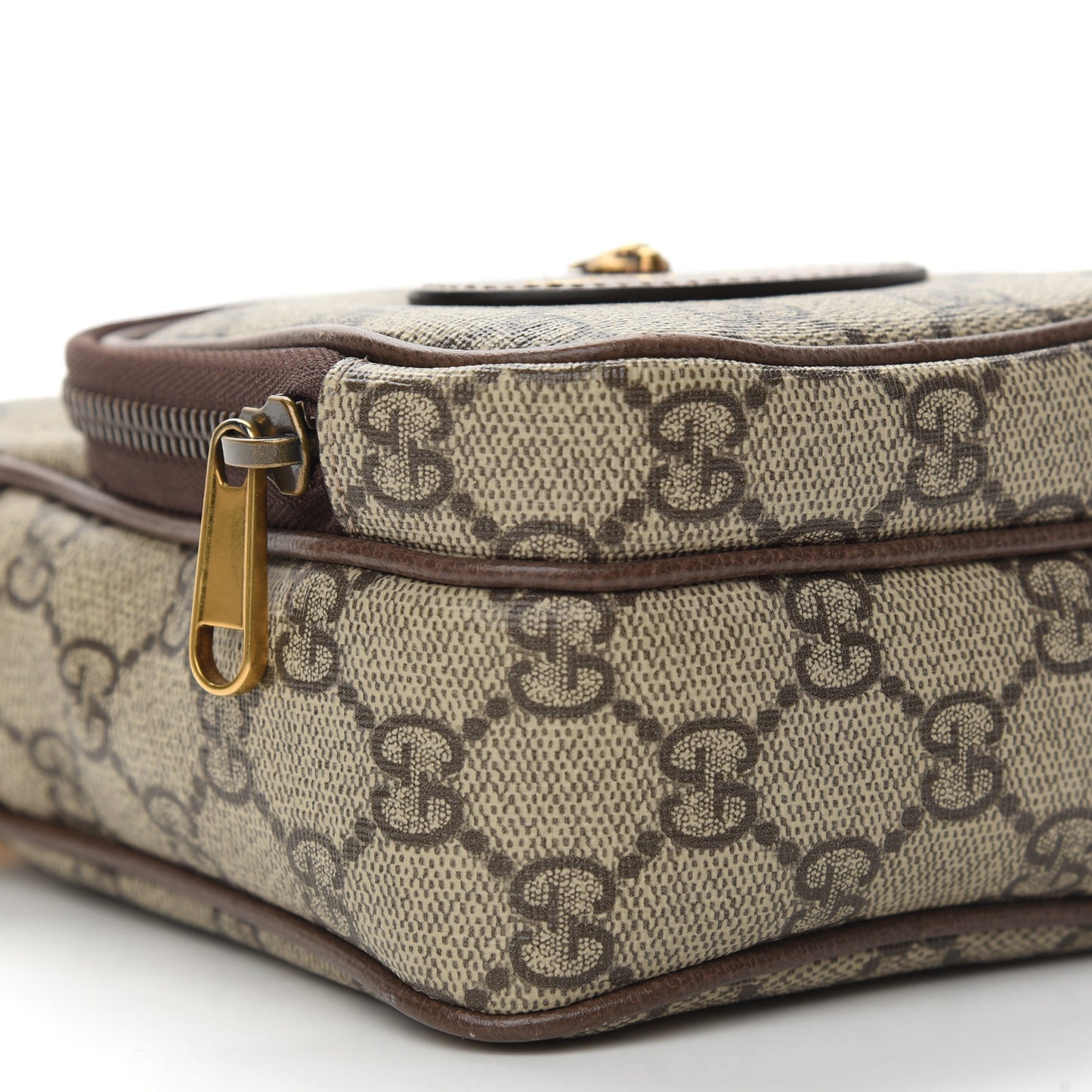 GG Supreme Monogram Mini Neo Vintage Double Zip Messenger Bag Beige New Acero Crop