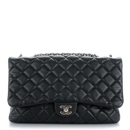 Chanel Lambskin Quilted Jumbo 3 Flap Black 1 of 8