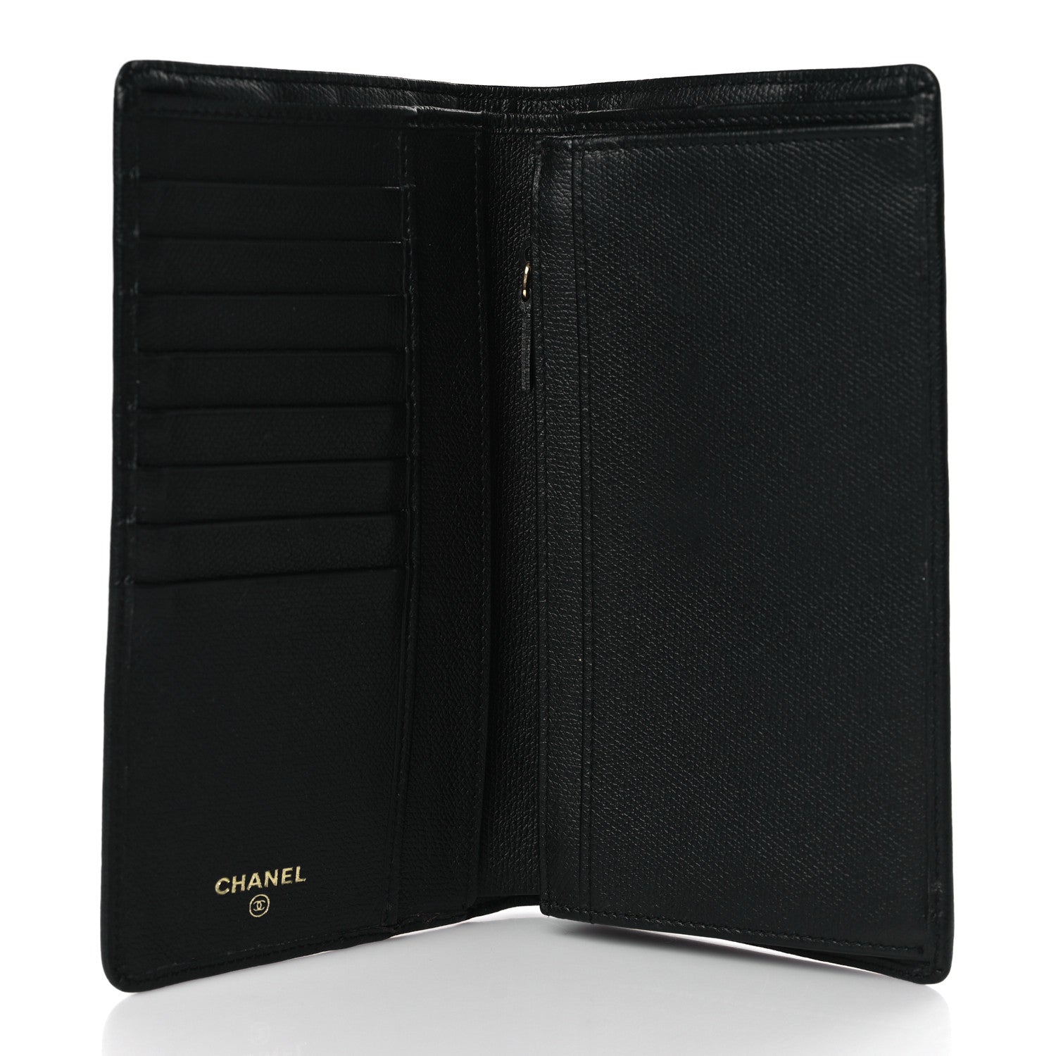 Chanel Grained Calfskin CC Button Yen Wallet Black 5 of 8