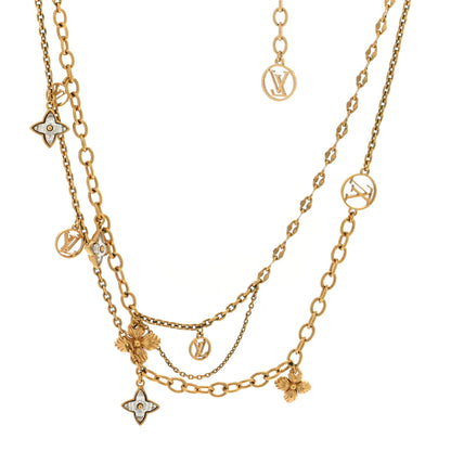 Louis Vuitton Metal Blooming Strass Necklace Gold 1 of 5