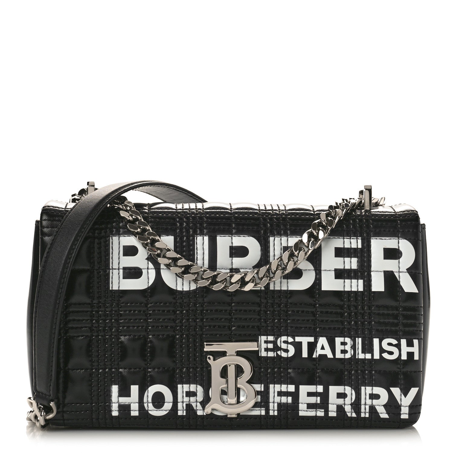 Burberry Patent Quilted Horseferry Print Small Lola Bag Black 1 of 10