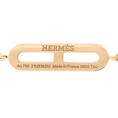 Hermes 18K Rose Gold Diamond Black Jade Pink Opal Chaine Chaos Drop Earrings 4 of 4