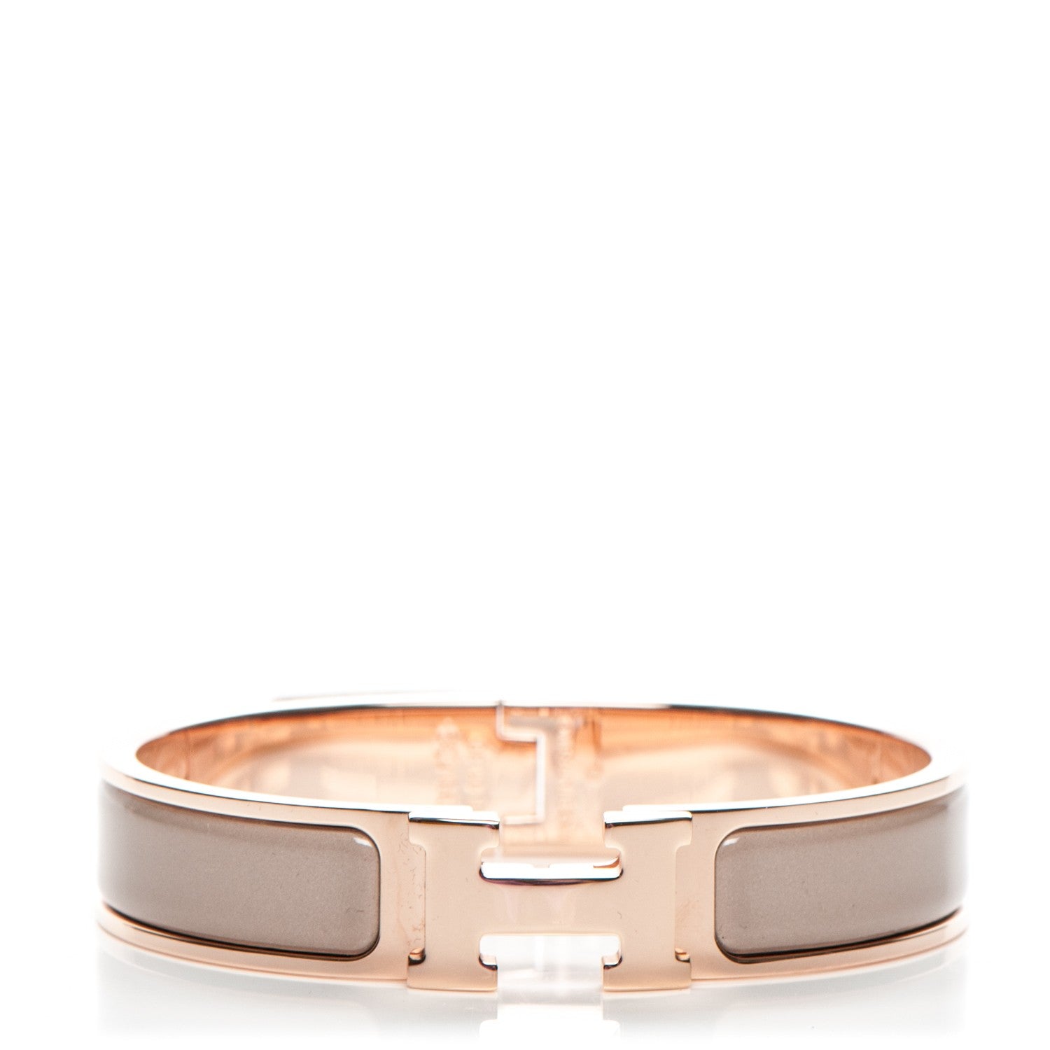 Hermes Enamel Clic Clac H Narrow Bracelet PM Marron Glace 1 of 5