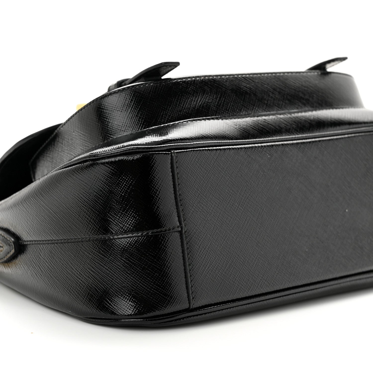 Prada Saffiano Vernice Messenger Bag Black 8 of 17