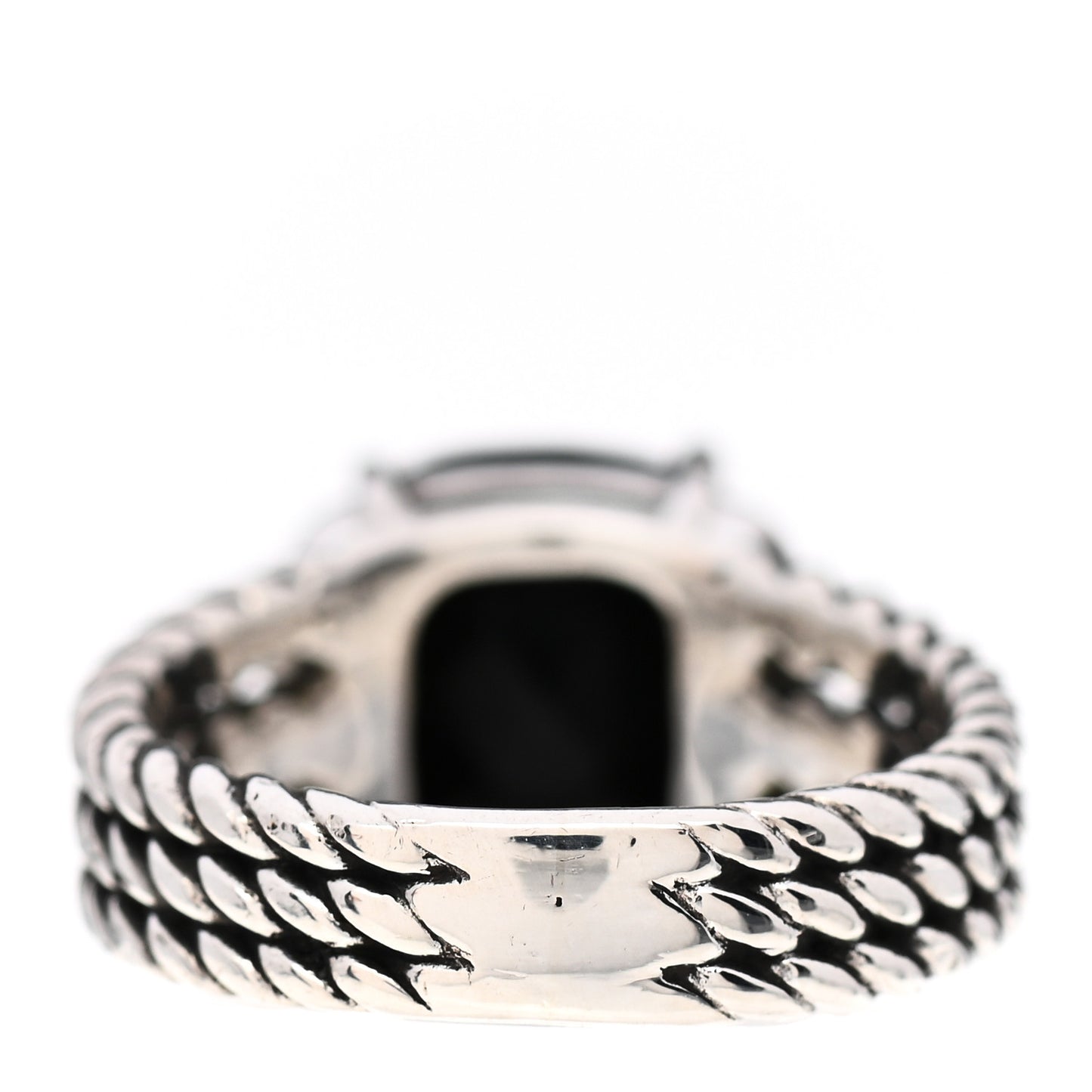 Sterling Silver Diamond Black Onyx 10mm Petite Wheaton Ring 49 4.75