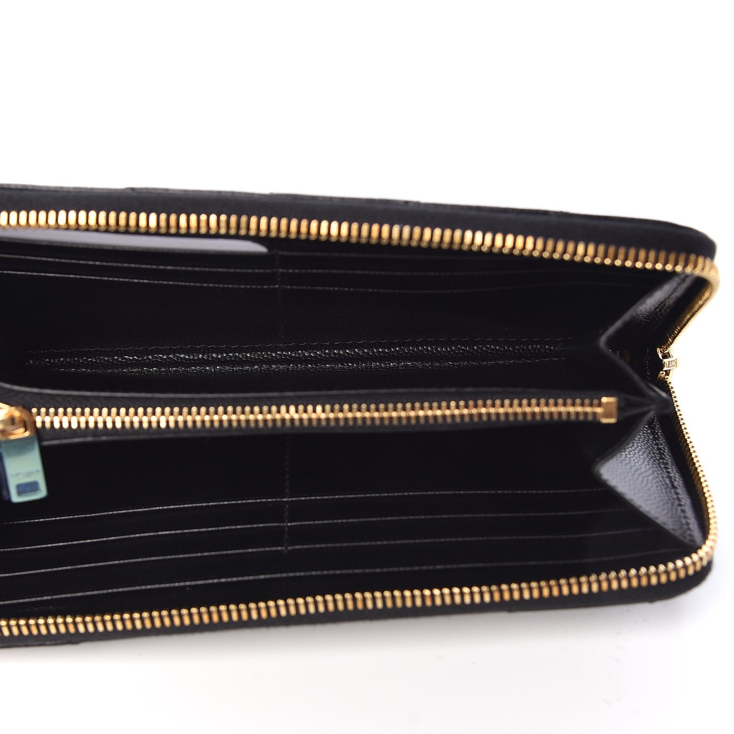 Grain De Poudre Matelasse Chevron Monogram Zip Around Wallet Black