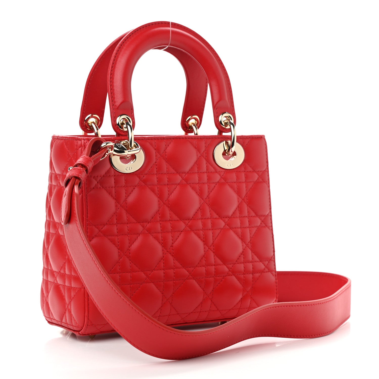 Christian Dior Lambskin Cannage Small My ABCDior Lady Dior Red 2 of 9