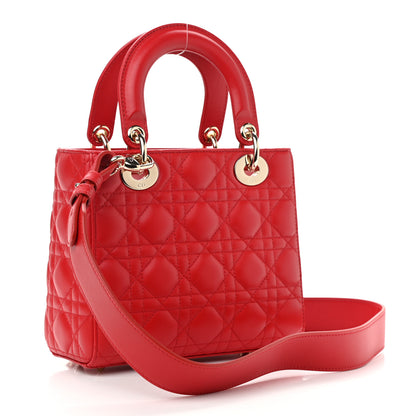 Christian Dior Lambskin Cannage Small My ABCDior Lady Dior Red 2 of 9