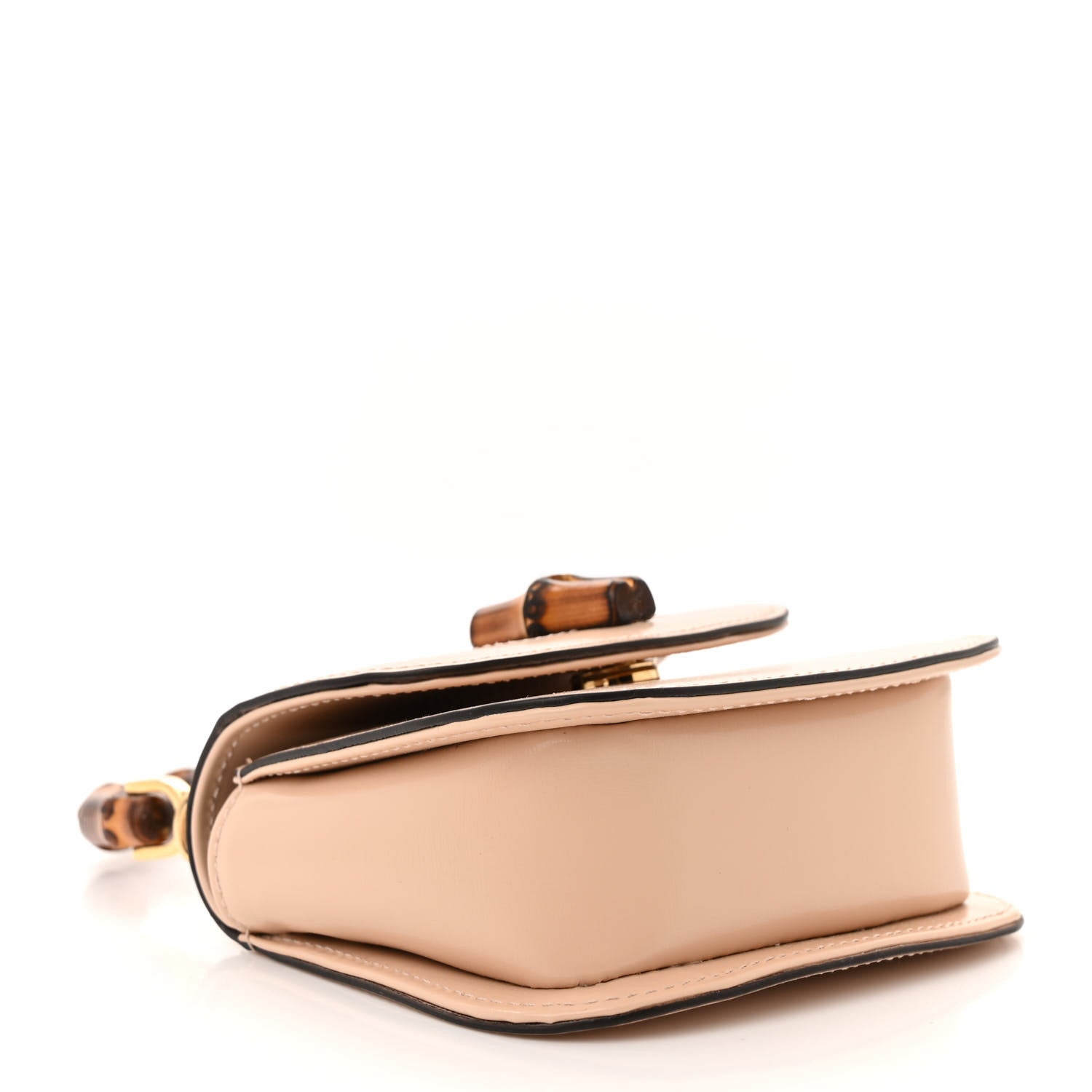 Gucci Calfskin Super Mini Bamboo 1947 Top Handle Chain Bag Light Beige 4 of 10