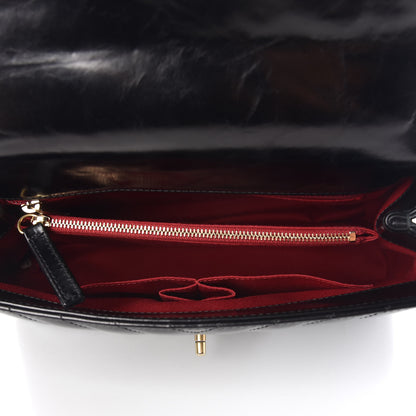 Chanel Calfskin Chevron Quilted Small Coco Handle Flap Black 7 of 11