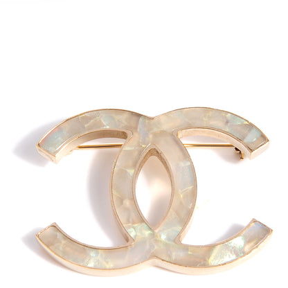 Chanel CC Mother of Pearl Brooch 1 of 5