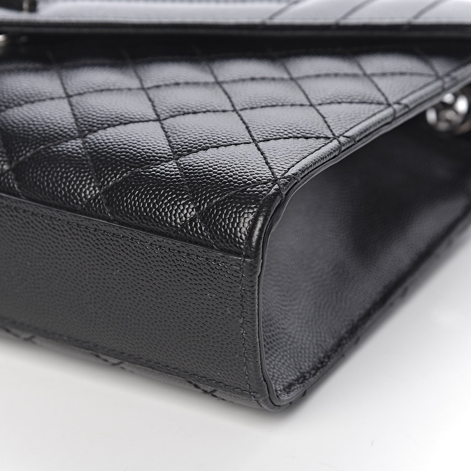 Saint Laurent Grain De Poudre Textured Mixed Matelasse Triquilt Medium Monogram Satchel Black 9 of 11