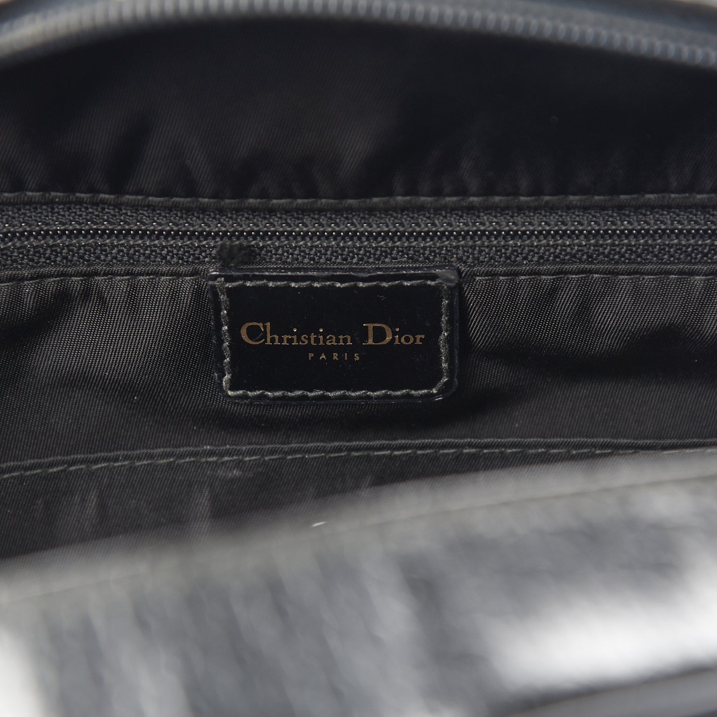 Patent Calfskin Embossed Saddle Bowler Black