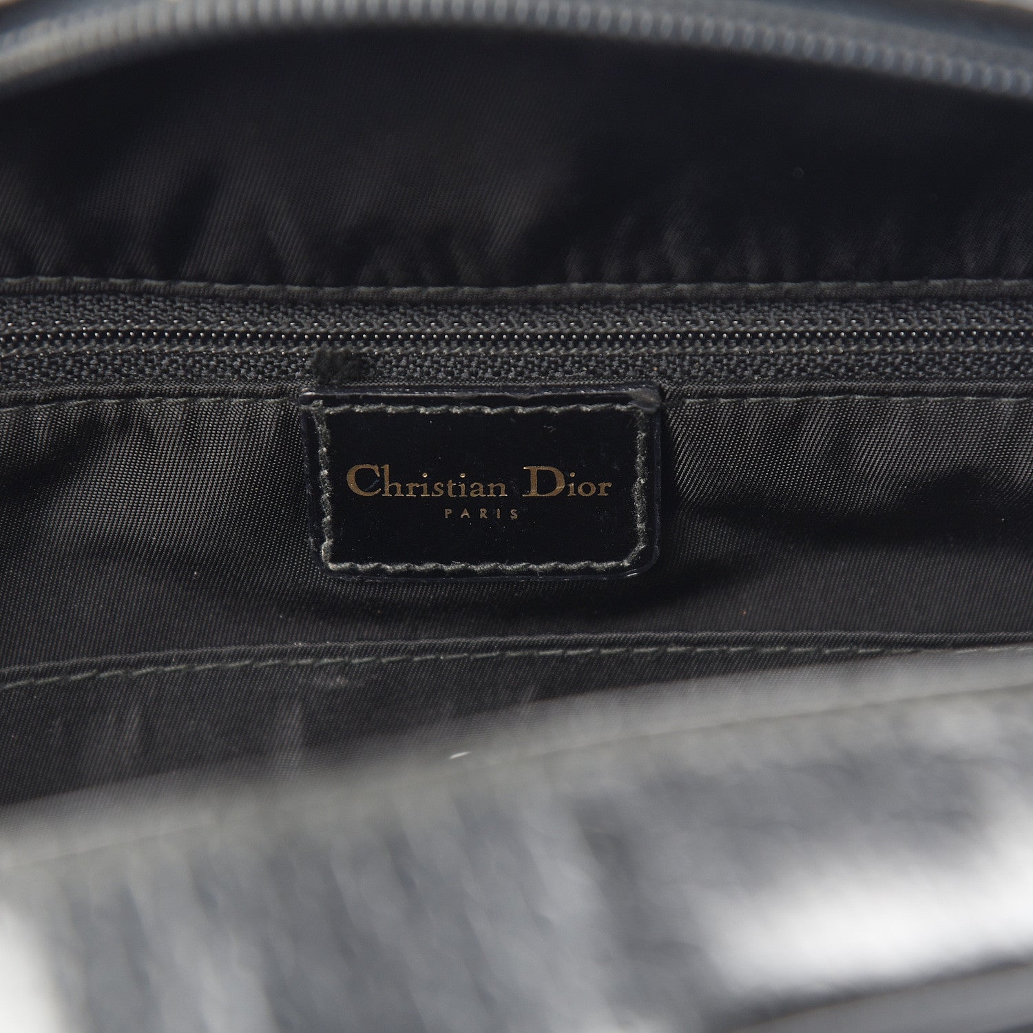 Christian Dior Patent Calfskin Embossed Saddle Bowler Black 5 of 12