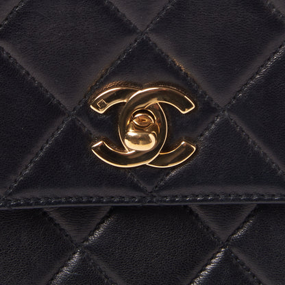 Chanel Lambskin Quilted Jumbo Kelly Flap Bag Black 6 of 9