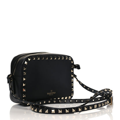 Valentino Garavani Pebbled Calfskin Rockstud Camera Crossbody Bag Black 3 of 9