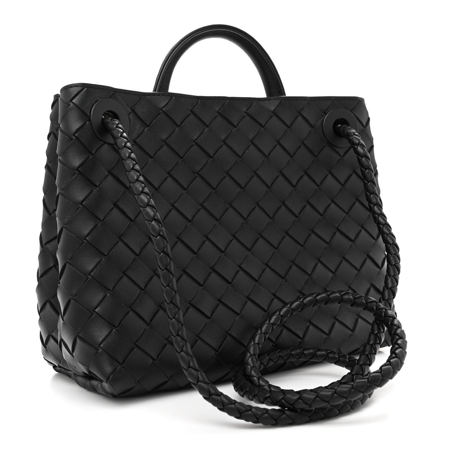 Nappa Intrecciato Small Andiamo Shoulder Bag Black