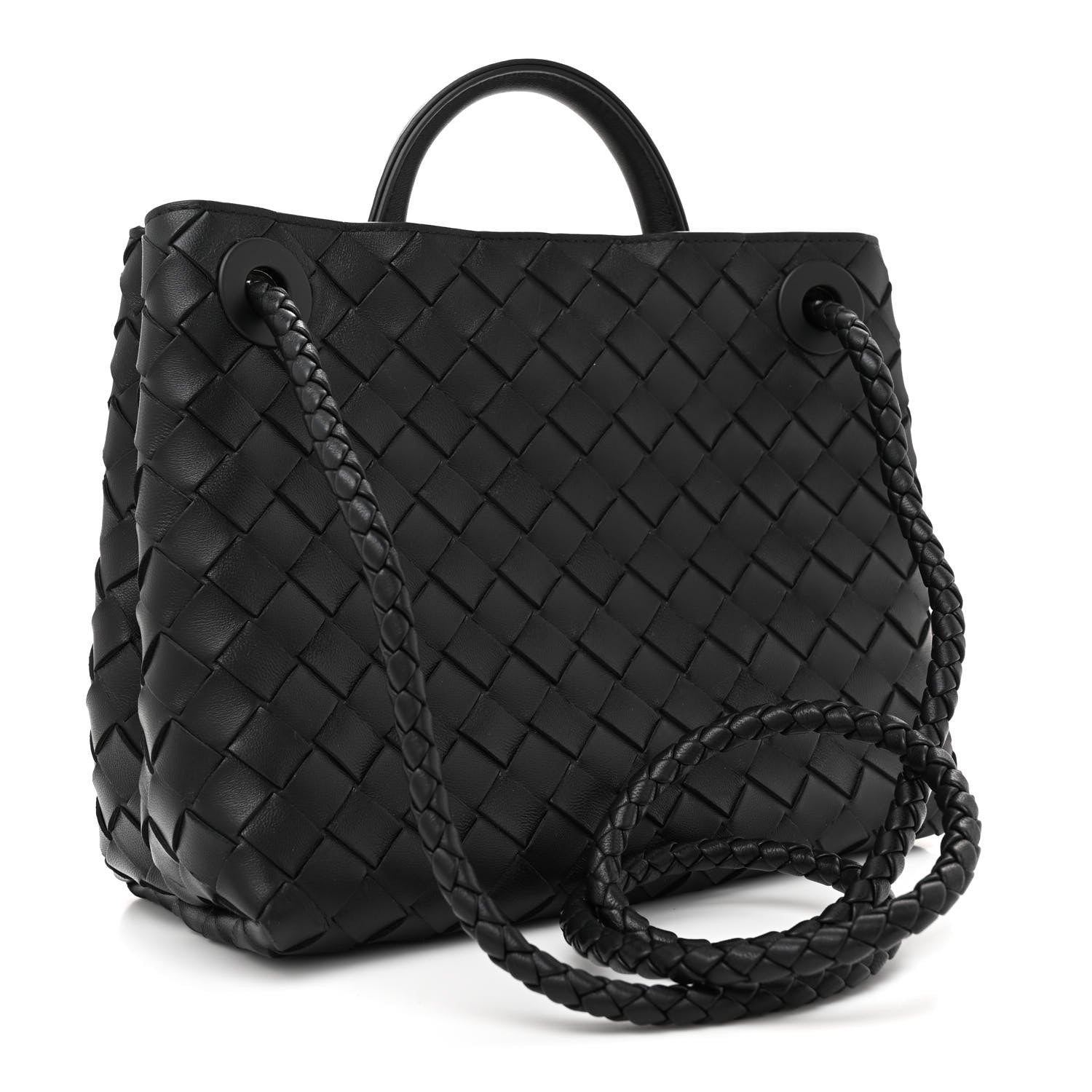 Bottega Veneta Nappa Intrecciato Small Andiamo Shoulder Bag Black 3 of 9