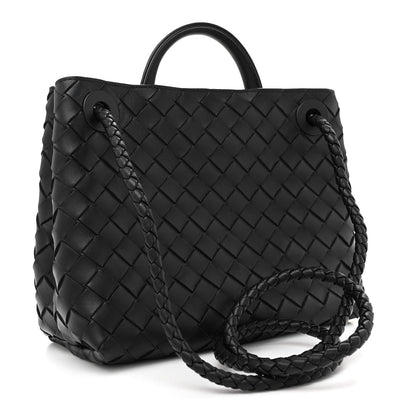 Bottega Veneta Nappa Intrecciato Small Andiamo Shoulder Bag Black 3 of 9