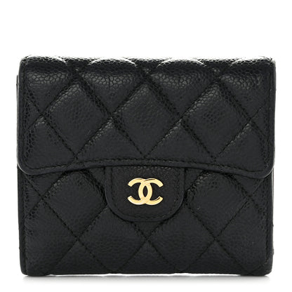 Chanel Caviar Quilted Compact Flap Wallet Black 1 of 14