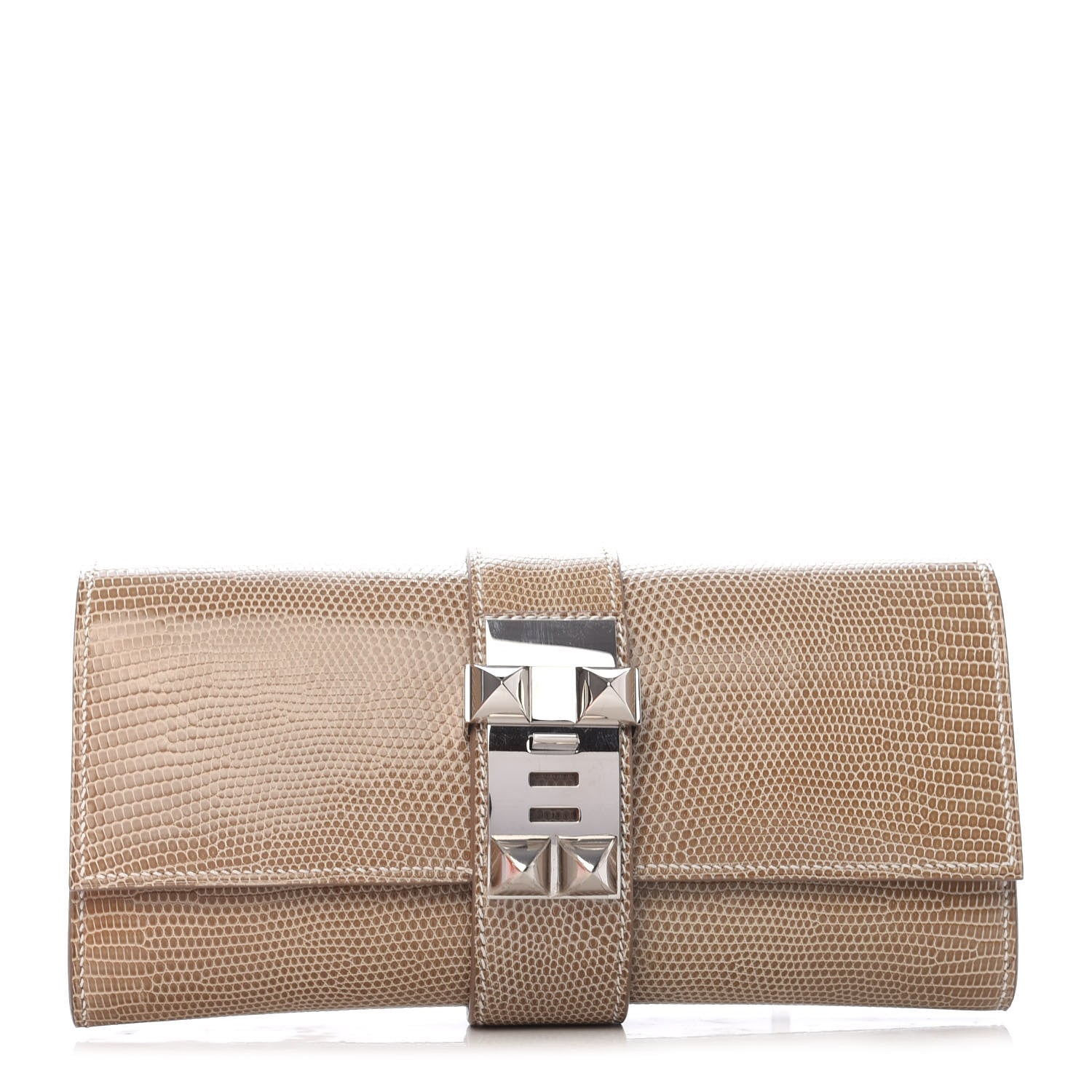 Hermes Lizard Medor Clutch 23 Ficelle 1 of 10