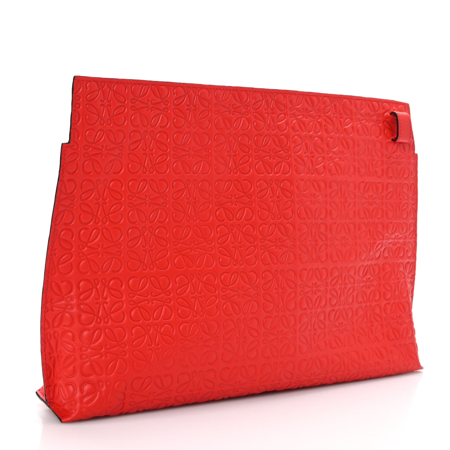 Loewe Calfskin Embossed Repeat T Pouch Red 3 of 8