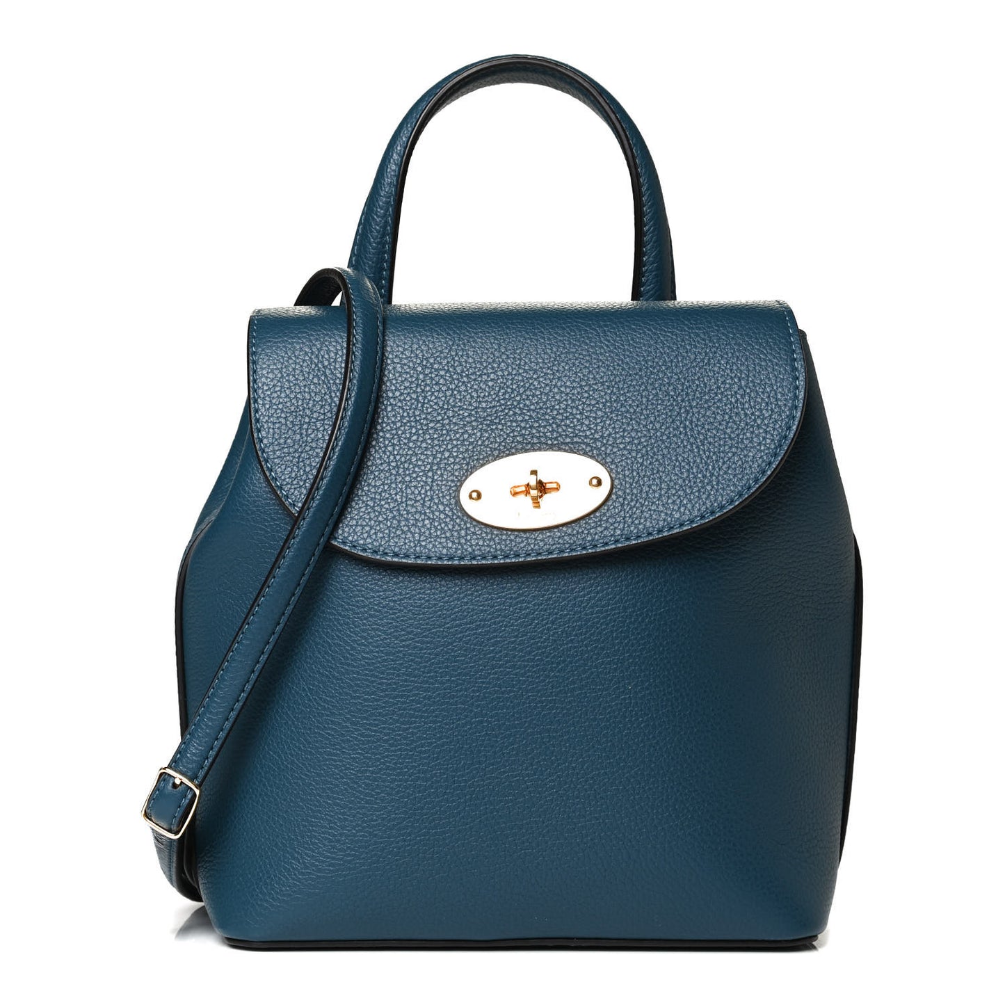 Classic Grain Calfskin Mini Bayswater Backpack Deep Sea