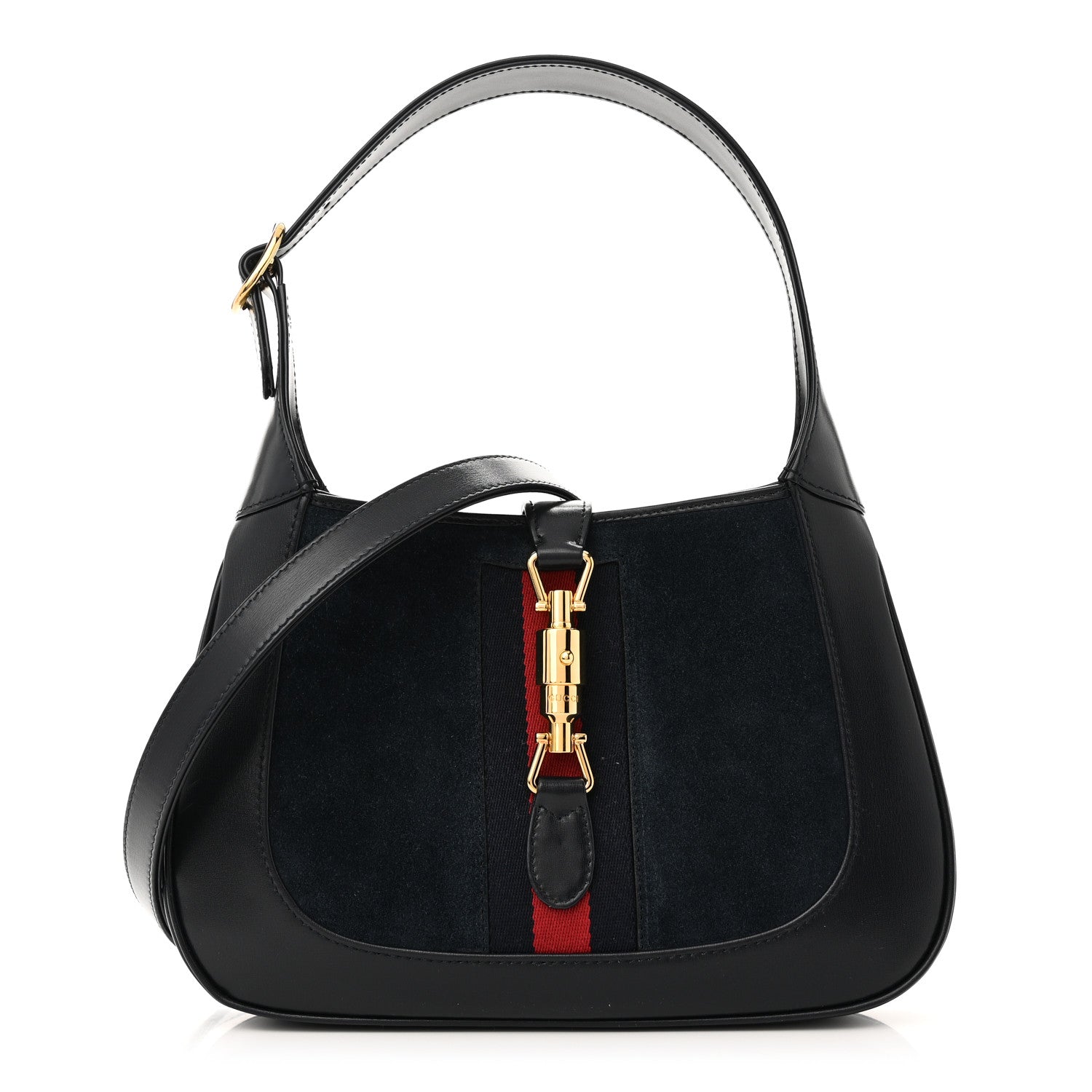 Gucci Suede Boarded Dyana Lux Calfskin Suede Small Jackie 1961 Hobo Navy 1 of 9