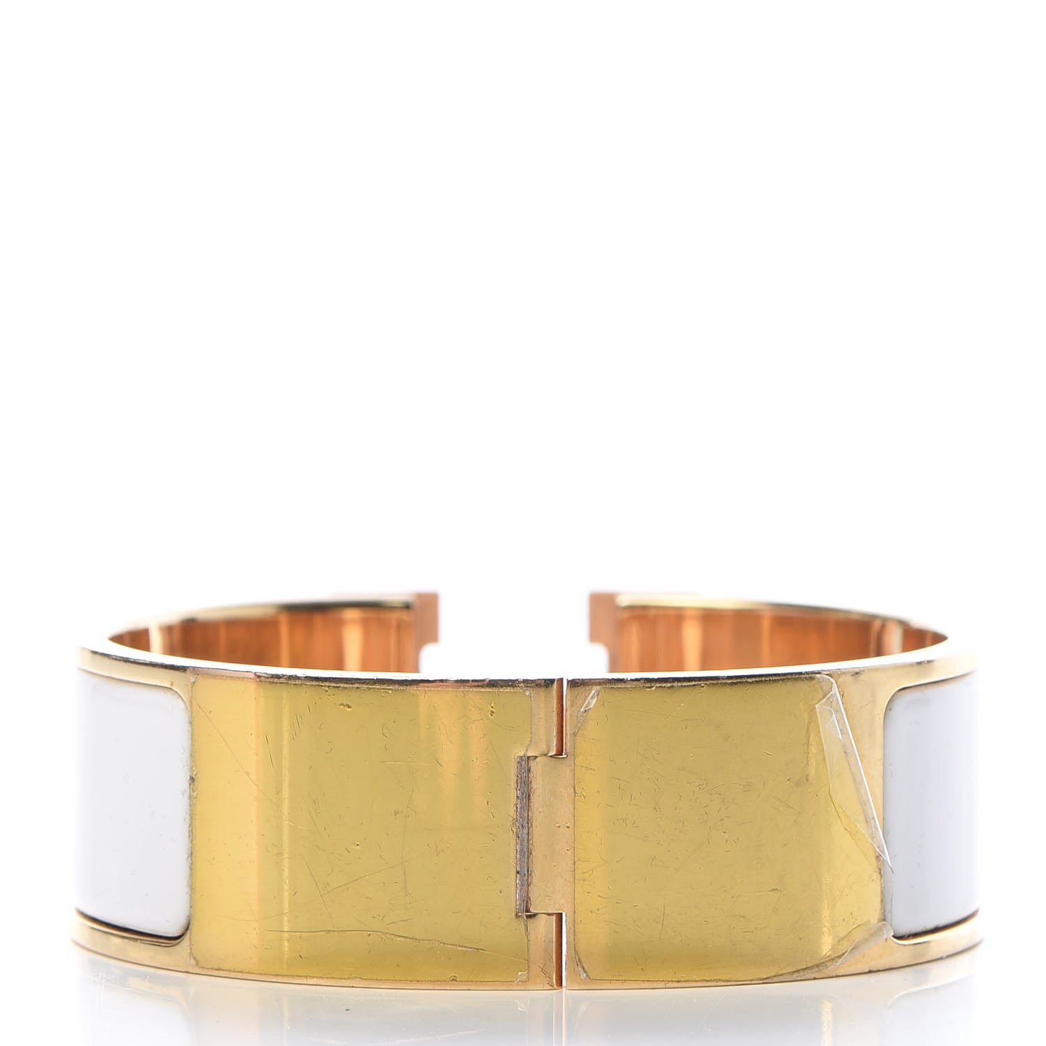 Hermes Enamel Wide Clic Clac H Bracelet GM White 3 of 7
