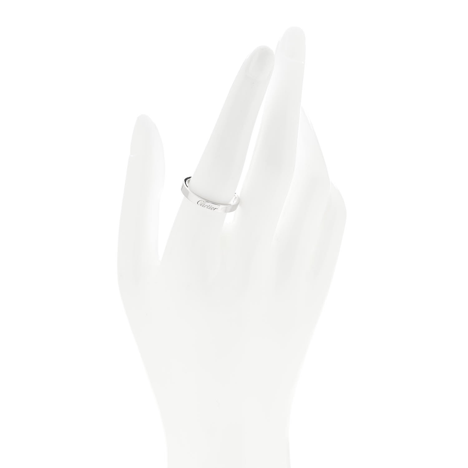 Cartier Platinum 3mm C De Cartier Wedding Band Ring 58 8.25 2 of 5
