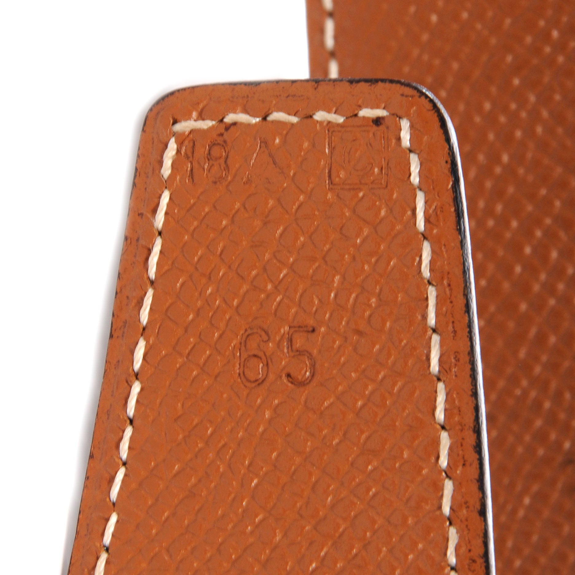 Hermes Box Courchevel 32mm H Belt 65 Black Gold 9 of 9