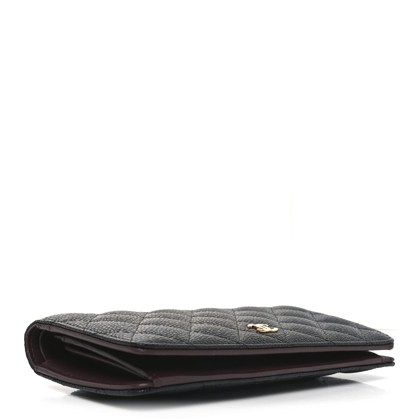 Caviar Quilted Yen Wallet Black