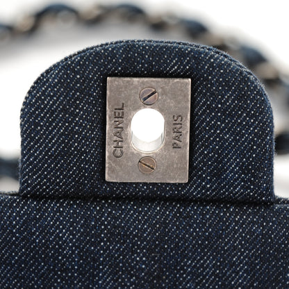 Chanel Denim Embroidered Jumbo Perfume Bottle Flap Blue 5 of 8
