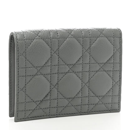 Christian Dior Supple Calfskin Cannage Caro Slim Wallet Grey 3 of 8