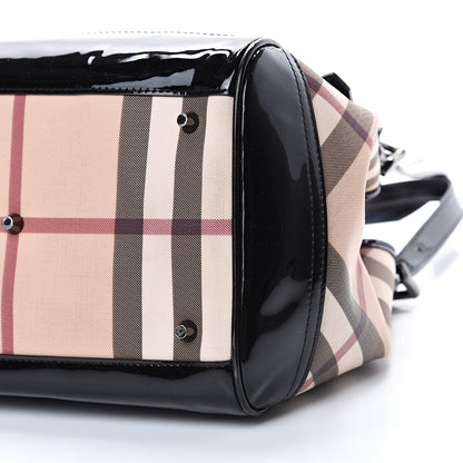 Burberry Patent Nova Check Small Tote Black 11 of 13