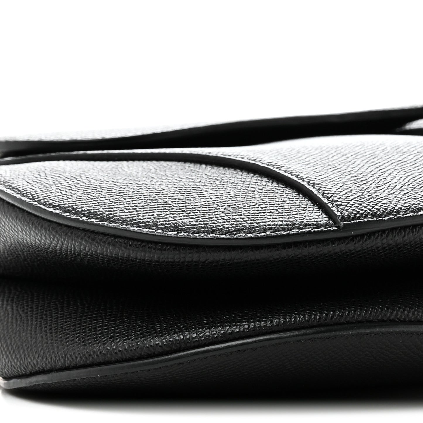 Grained Calfskin Saddle Bag Black