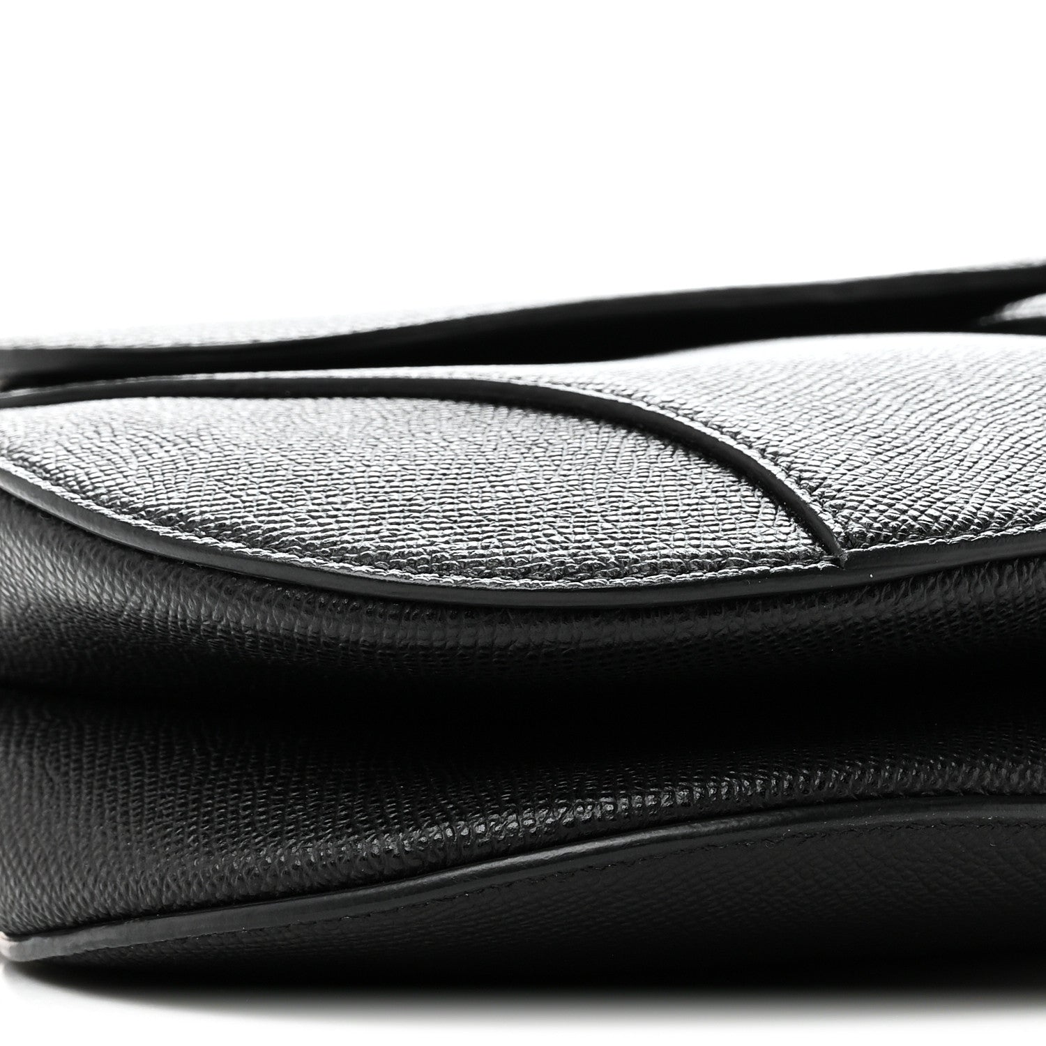 Christian Dior Grained Calfskin Saddle Bag Black 9 of 11