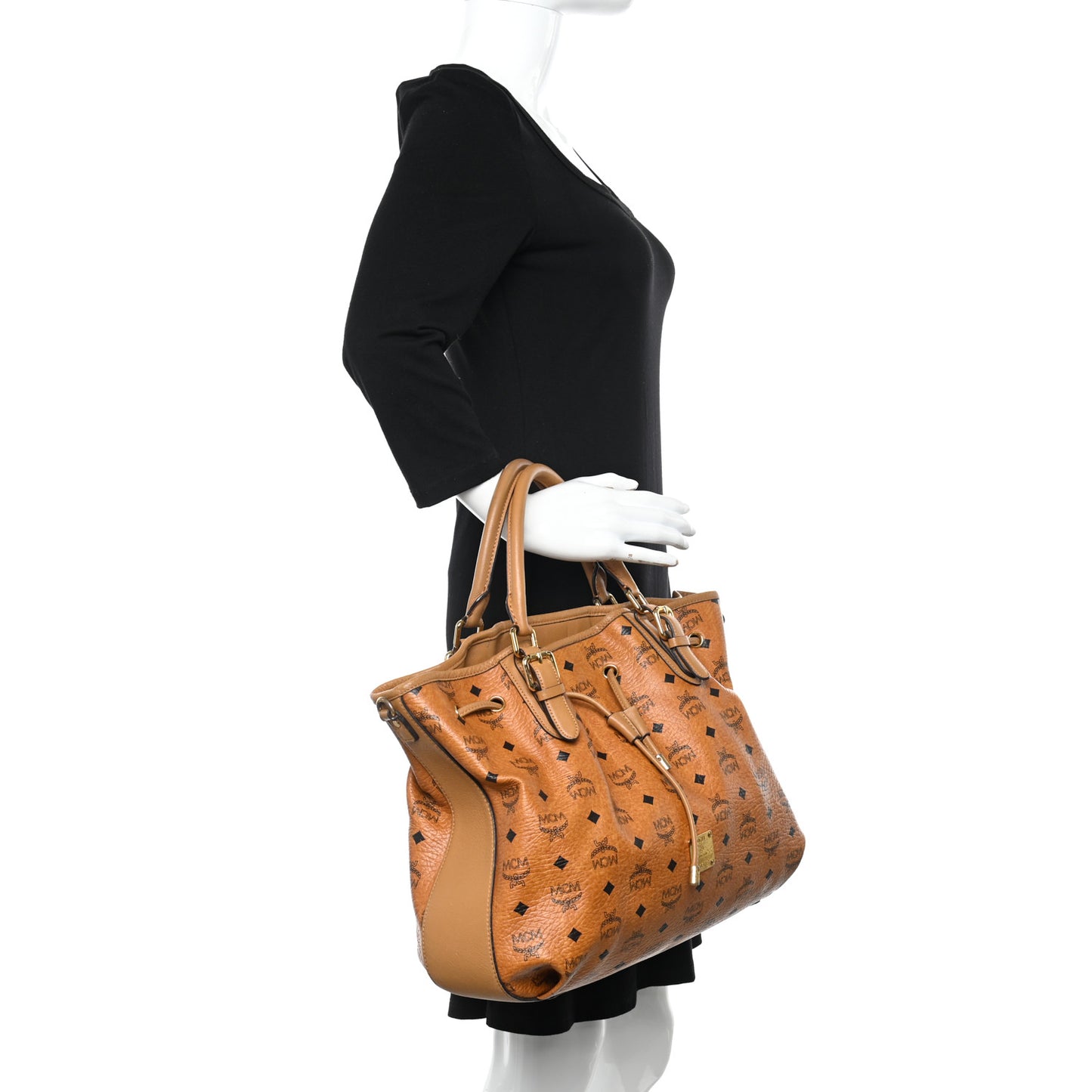 Visetos Medium Drawstring Shopper Cognac