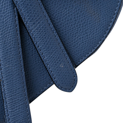 Christian Dior Grained Calfskin Mini Saddle Bag Denim Blue 12 of 14